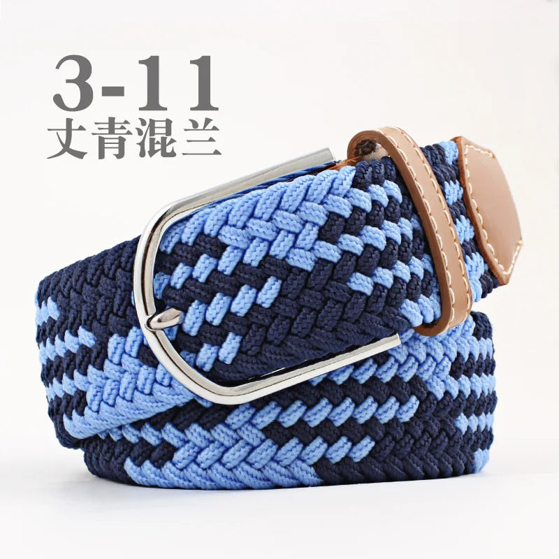 105cm Stretch Woven Belt, Unisex Canvas Belts Fashion Casual Student Belt Women Cinturon Male Waistband.