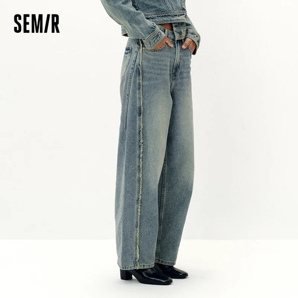 ខោខូវប៊យ Semir សម្រាប់នារី រាងកោង រលុង ស្ទីលតាមដងផ្លូវ ជើងធំទូលាយ ខោខូវប៊យម៉ូដរដូវស្លឹកឈើជ្រុះ ឆ្នាំ២០២៦ ស្លៀកប្រចាំថ្ងៃ