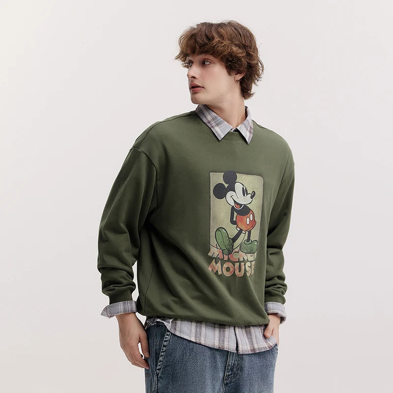 Semir Casual Hoodie Men Spring Loose Crew Neck Letter Embroidery Couple Style Fashion Print Comfortable Daily Wear Top