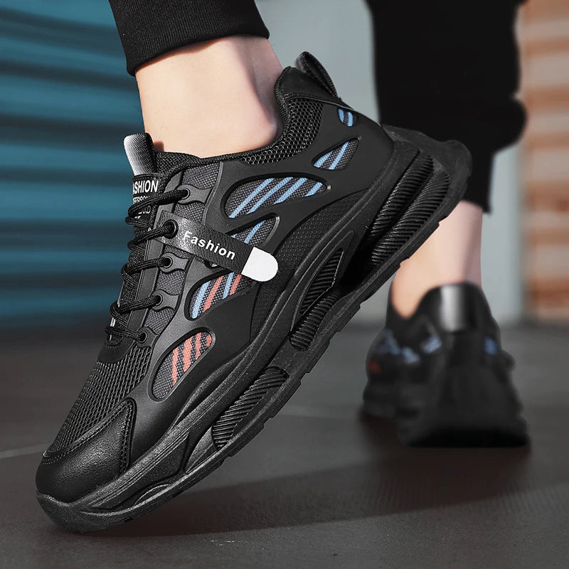 Men's mesh casual sneakers four seasons new breathable light outdoor racing running shoes fashion students speed sports shoes