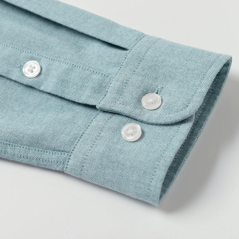 Men's Slim-Fit Oxford Cotton Shirt: Long Sleeves, Casual Breathable Fabric, Exquisite Craftsmanship, Brand with OEM Processing