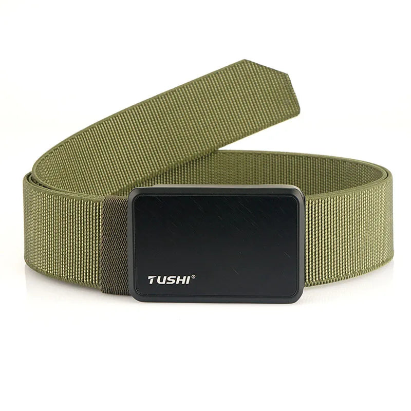 2026 New Aluminum Alloy Buckle Tactical Belt Elastic Material Woven Belts Stylish Casual Girdle for Young Men