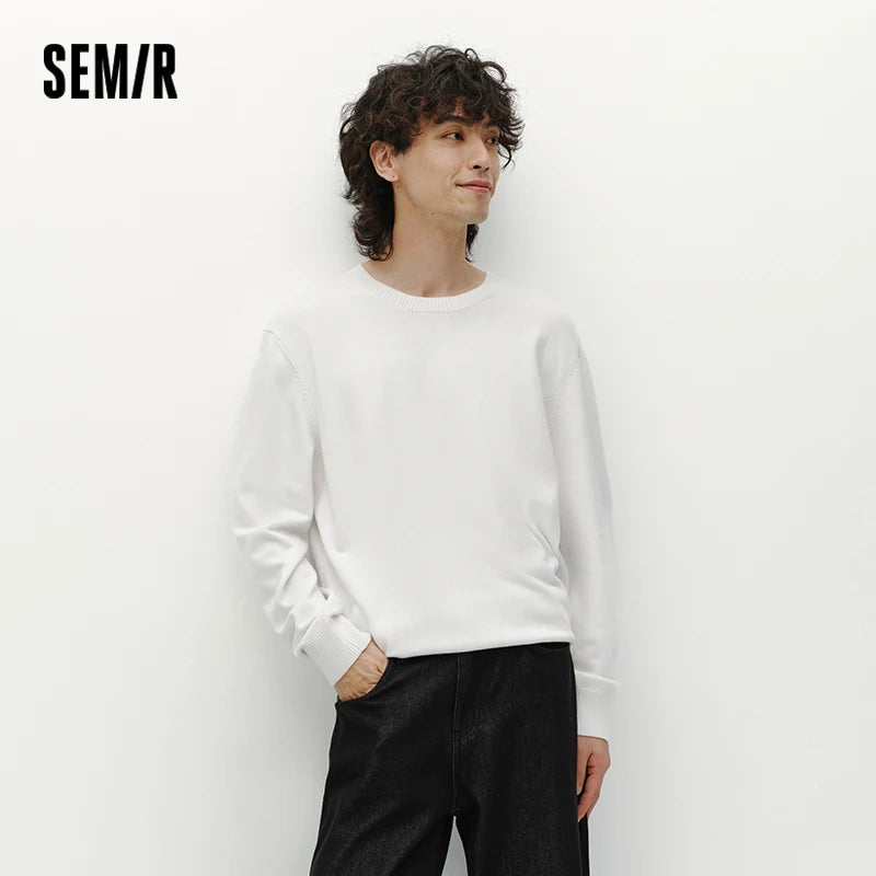 Semir Men Sweater Thermal Warmth Antistatic Fabric Knit Texture Layering Essential Soft Touch 2026 Winter Everyday Style