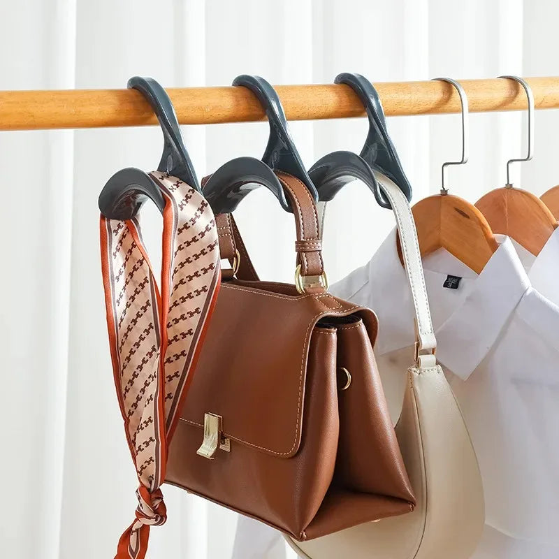 5pcs Bag Hanger Hook Handbag Hat Scarf Storage Rack Wardrobe Backpack Hook Handbag Holder Storage Rack Organization