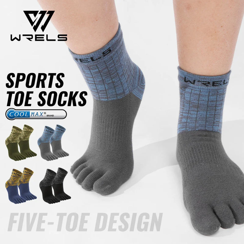 WRELS 1/2/3pairs COOLMAX Toe Socks for Men Women Running  Athletic Breathable Five Toe Quick Dry Performance Compression Toe Soc