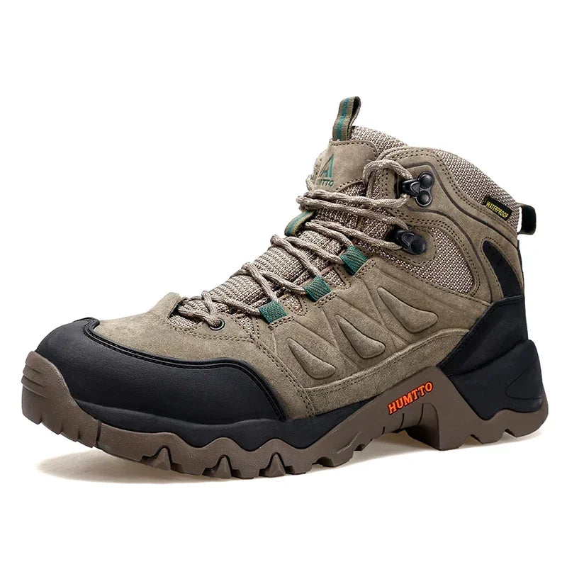 HUMTTO Non-slip Hiking Shoes Genuine Leather Outdoor Men's Sports Shoes Winter Safety Sneakers for Men Breathable Trekking Boots