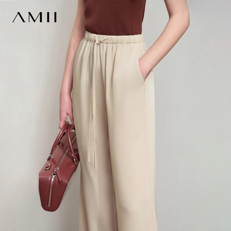ខោ AMII រដូវក្តៅថ្មីសម្រាប់ស្ត្រីឆ្នាំ ២០២៥ ខោជើងវែងធម្មតាសម្រាប់ស្ត្រី ខោរលុងសម្រាប់ស្ត្រី 12522026