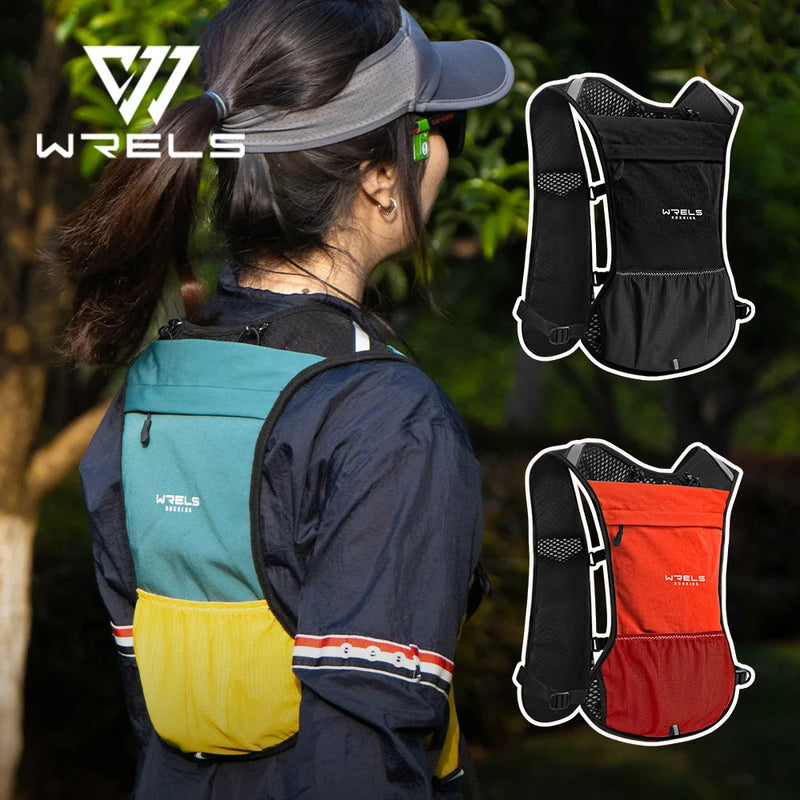 WRELS Running Vest Lightweight Hydration Vest with Water Bladder Hydration Backpack for Marathon Trail Cycling Hiking Jogging