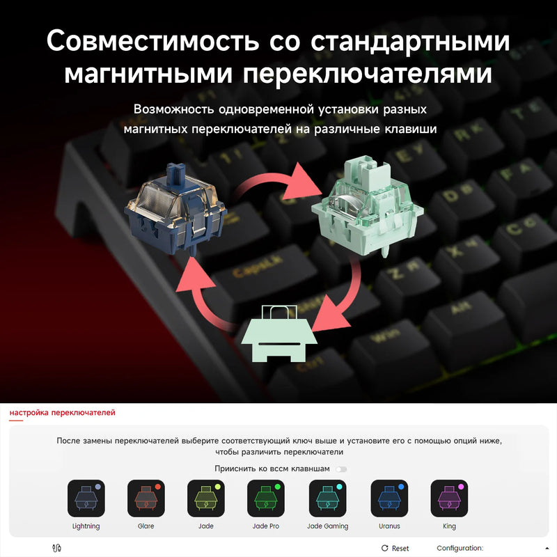 Akko TAC75 HE Magnetic Switch Keyboard 75% Russian Layout Rapid Trigger 0.005mm ARGB 8K Polling Rate Wired Gamer Custom Keyboard