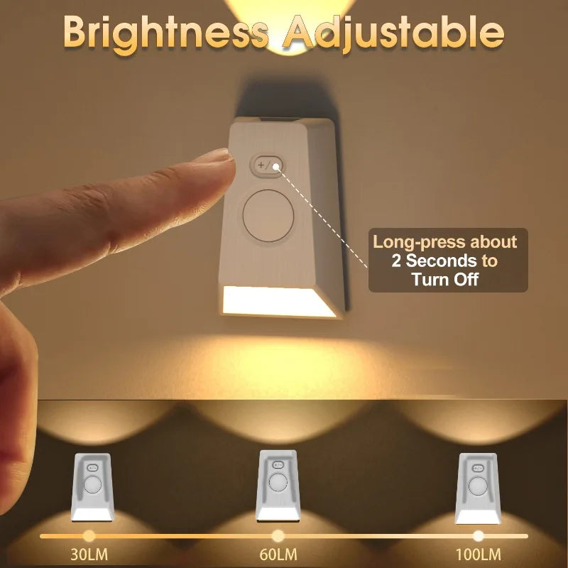 ចង្កៀងជញ្ជាំង LED ដែលអាចសាកបានដោយប្រើ USB ដែលមានសមត្ថភាពចាប់សញ្ញាចលនារបស់មនុស្ស ជាមួយនឹងពន្លឺដែលអាចលៃតម្រូវបានសម្រាប់ជណ្តើរបន្ទប់គេង សាលធំ