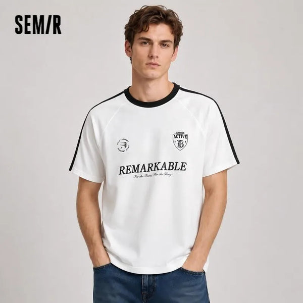អាវយឺតបុរស Semir កប្បាសអាមេរិកាំង ប៉ាក់កីឡា ទាន់សម័យ អាវយឺតធម្មតា រដូវក្តៅ 2026 ទន់ ស្រួលពាក់