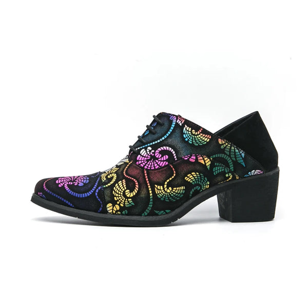 Fashion Mens Artificial Leather Shoes For Man Height Increasing Shoes Casual Lace Up Oxfords Men