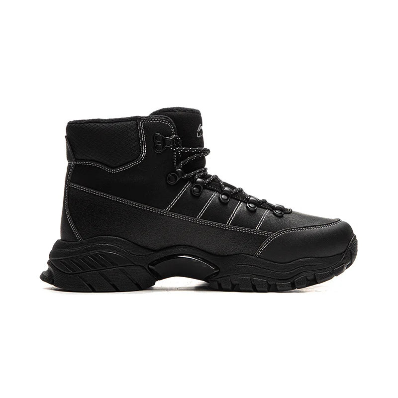 ស្បែកជើង Li-Ning Unisex LN CONQUEROR LITE របៀបរស់នៅ ស្បែកជើងរោមចៀមរដូវរងាក្តៅមធ្យម ស្បែកជើងធម្មតា ស្បែកជើងប៉ាតាឆ្លុះបញ្ចាំង AGCV393
