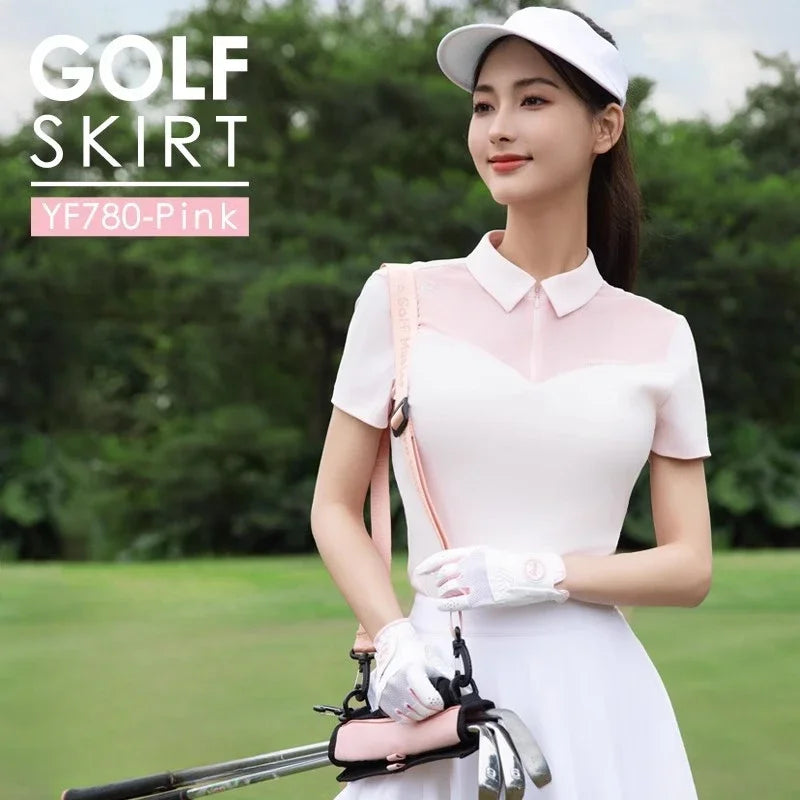 PGM Golf Women Short Sleeved T-shirt Spring/Summer Tennis Polo Top YF780
