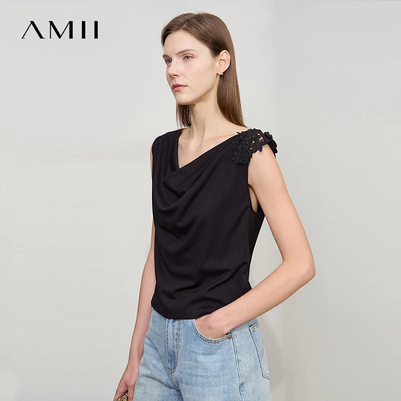 អាវយឺត Amii Minimalist Casual សម្រាប់នារី រដូវក្តៅ ឆ្នាំ២០២៥ អាវក្រៅការិយាល័យថ្មី ដៃវែង ដៃខ្លី កអាវធំ 12522154