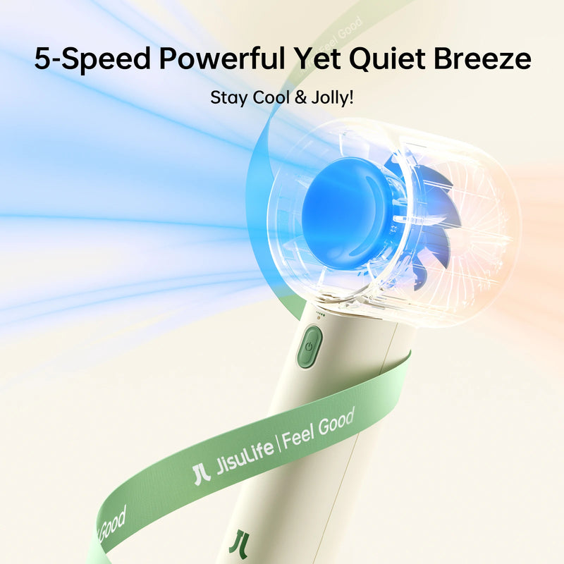 JISULIFE Christmas Special Edition Portable Handheld Fan 4000mAh Battery 5-Gear Fan Gifts for Women Men Kids Gift for Festival