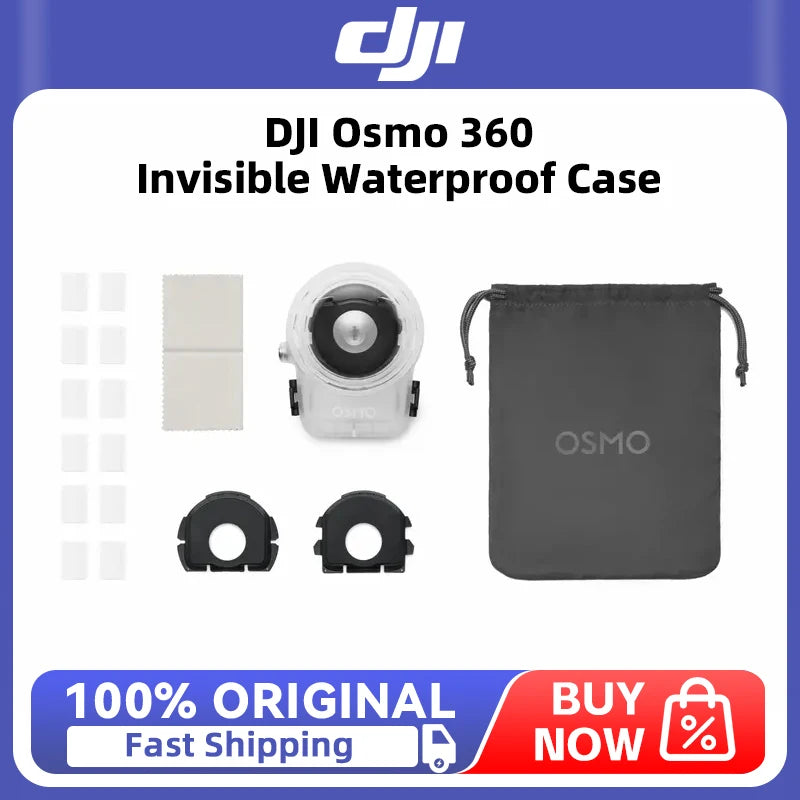 DJI Osmo 360 Invisible Waterproof Case Waterproof up to 50 m, featuring a 1/4″ thread at the bottom for Osmo 360 II / Osmo 360