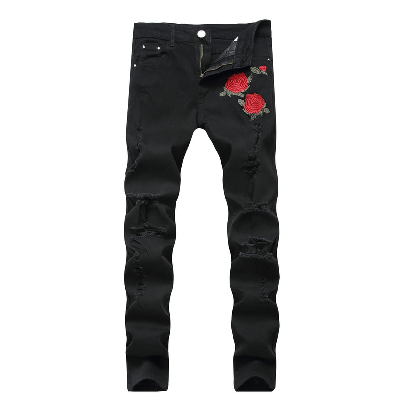 2026 Men's Blue Jeans 3D Digital Print Stretch Denim Pants Blue Black White Trousers Men Fashion Slacks 28-34 36 38 40 42