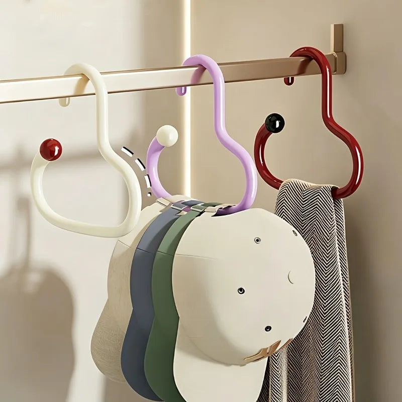 3pcs Wall-Mounted Hat Hooks Suitable for Hats, Ties, Belts & Scarves - Punch-Free Non-Slip Adhesive,Wall Hooks. Storage hook