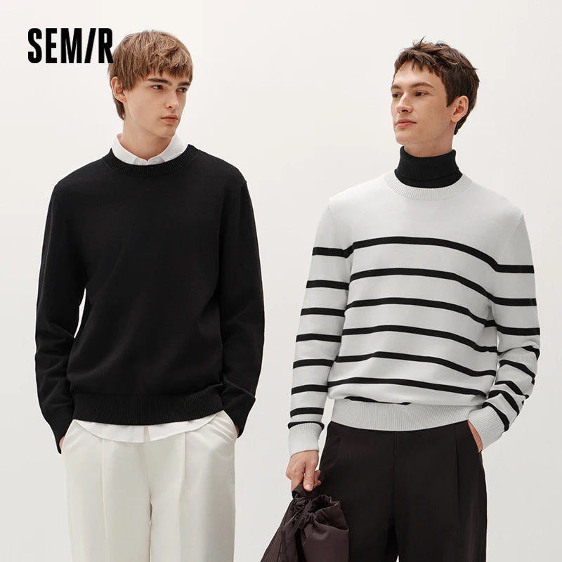 Semir Men Sweater Thermal Warmth Antistatic Fabric Knit Texture Layering Essential Soft Touch 2026 Winter Everyday Style
