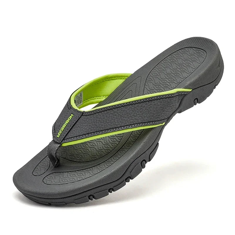 Summer Hot Sale Mens Flip Flops Plus Big Size 49 50 51 52 Leather Slippers Sandals Flip-Flop Beach Shoes Outdoor Hard Outsoles