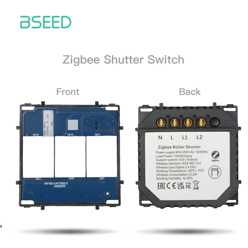 BSEED Zigbee Smart Wall Switch Dimmer Curtain Switch DIY Function Part Glass Panel Sepatare EU Socket Parts Free Combination