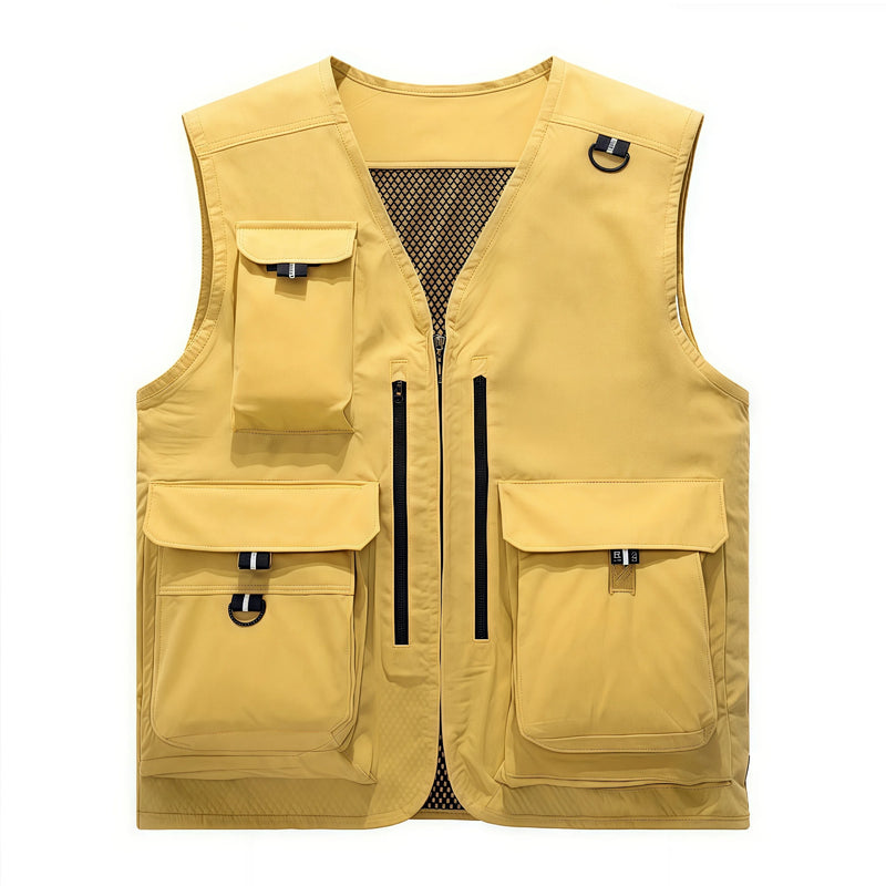 12 Fashion colors Summer outdoor fishing lightweight vest Multi-pocket high-end  Work and leisure vest custom logo printed
