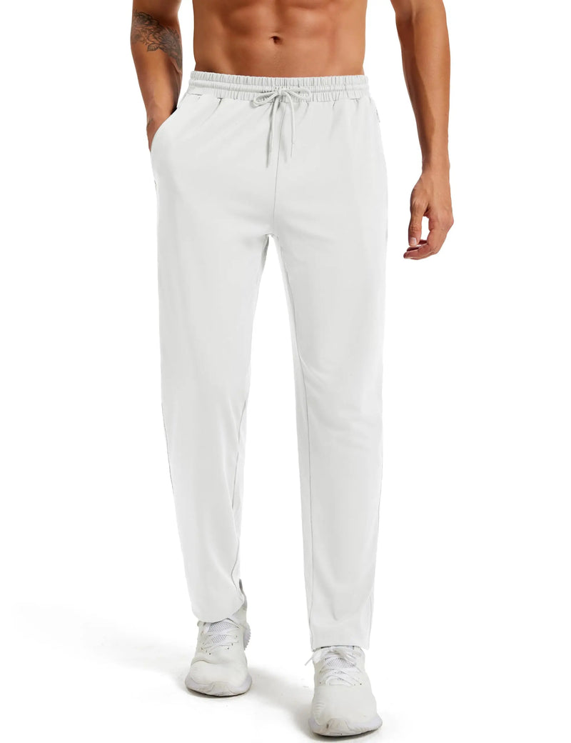 TACVASEN Men's Lightweight Joggers Stretch Tapered Sweatpants Zipper Pockets Sport Bottoms Workout Gym Running Athletic Pants