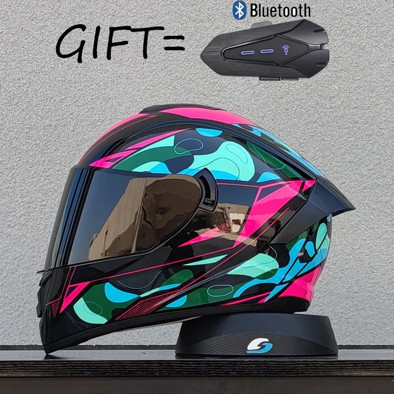 Gift Bluetooth Original Motorcycle Helmet Full face helmet Off Road Cascos para motos DOT  Certification Capacete Casco moto