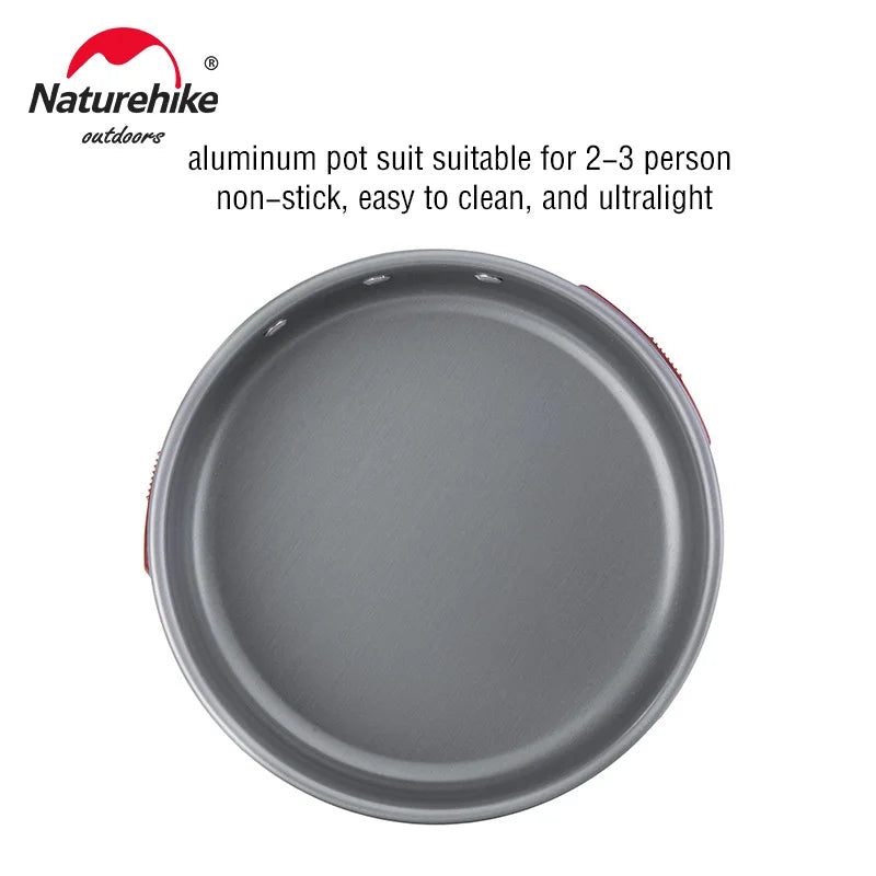 Naturehike Camping Pot Ultralight Camping Cooking Utensils Outdoor Tableware Pot Set Hiking Picnic Travel Cookware Camp Cooking
