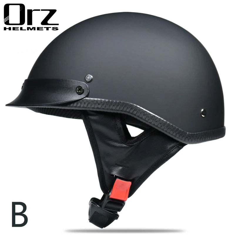 Retro and Vintage Half Open Face DOT Approved Motorcycle Helmet for Man and Woman