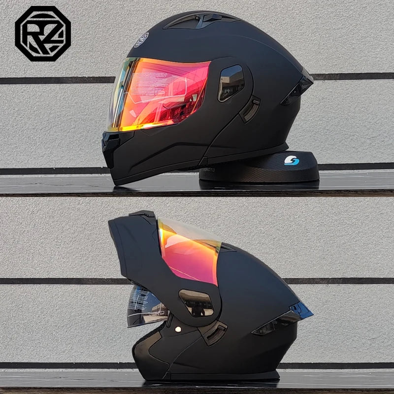 2023 New Arrival Men Motorcycle Professional Racing Flip Up Helmet ABS Material Modular Dual Lens Helmets DOT Certification