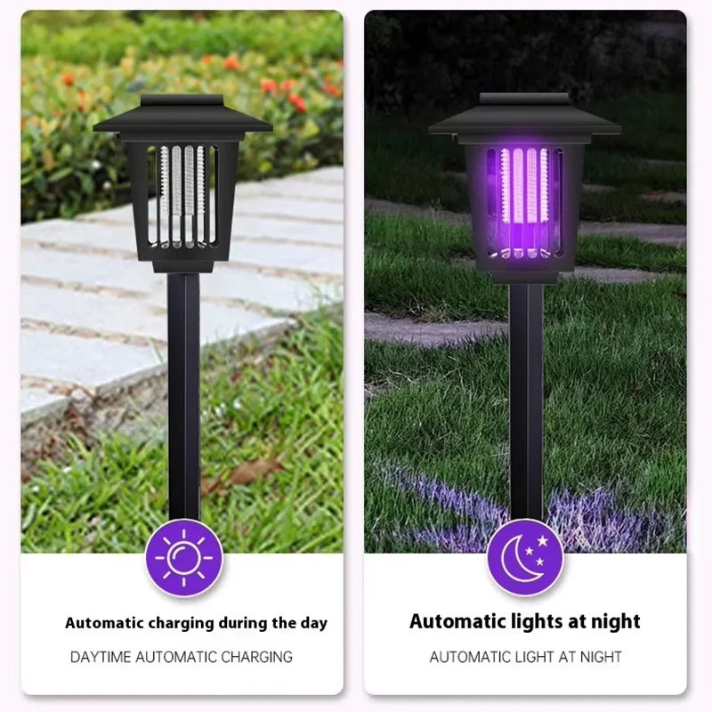 Solar Mosquito Killer Lamps Outdoor Courtyard Lawn Garden Terrace Outdoor Waterproof Fly Control Lamp forOutdoor Camping Orchard