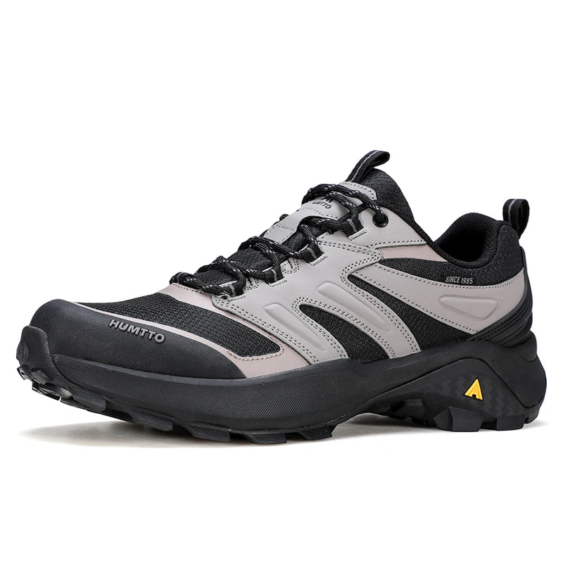 HUMTTO Outdoor Shoes for Men Anti-slip Sneakers Breathable Hiking Shoes Lightweight Black Walking Trainers Casual Trekking Boots