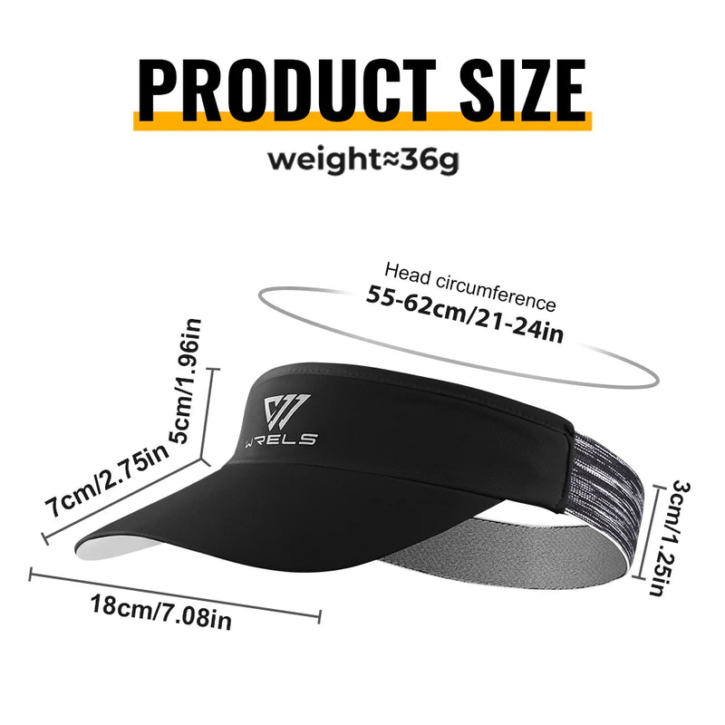 WRELS Sports Empty Top Baseball Cap Summer Sport Sun Visor Hats for Women and Men Quick Dry Elastic Sunscreen Tennis Golf Caps