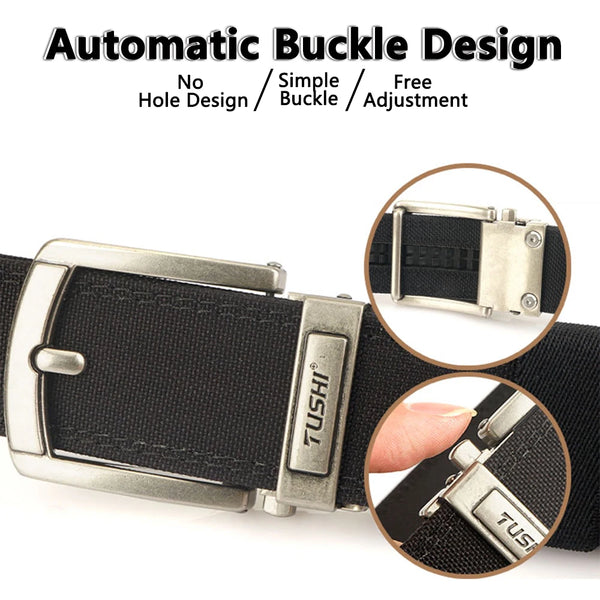 TUSHI New Military Belt for Men Sturdy Nylon Metal Automatic Buckle Police Duty Belt Tactical Outdoor Girdle IPSC Accessories