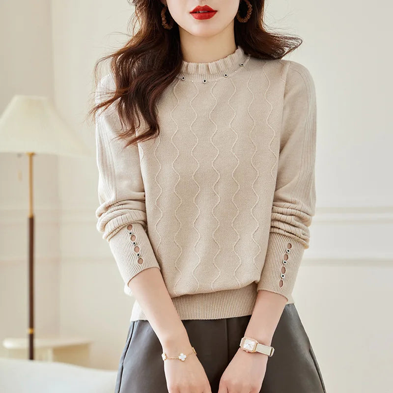 Female Clothing New Knitwear Jersey For Women Spring Autumn Woolen Blouse Winter Basic Wear Pullover Sweaters Knit Jumper Tops