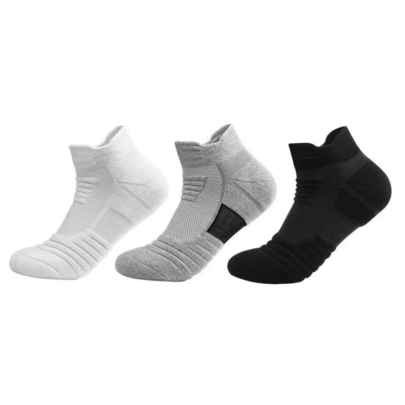 Men Professional Basketball Socks Thick Terry Sole Short Socks Breathable Mesh Anti‑slip Sport Socks for Running Outdoor Fitness