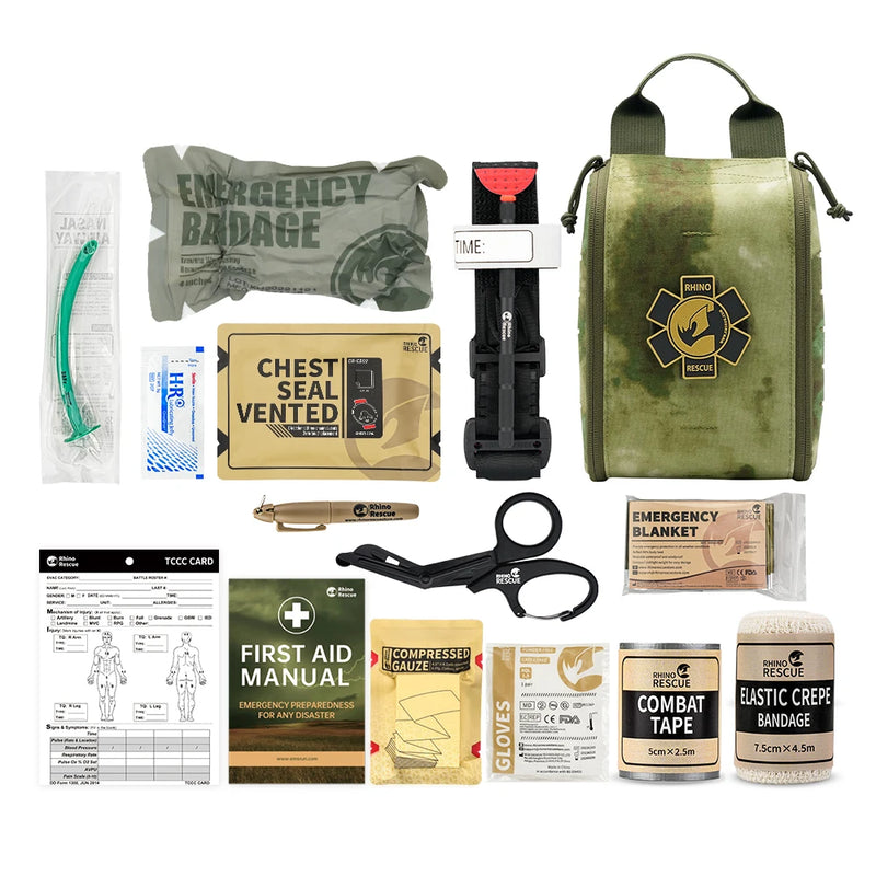 Rhino Rescue IFAK Pouch Trauma Kit Frist Aid Kit Tactical Survival Outdoor Bag Emergency  For Camping Medical Kit