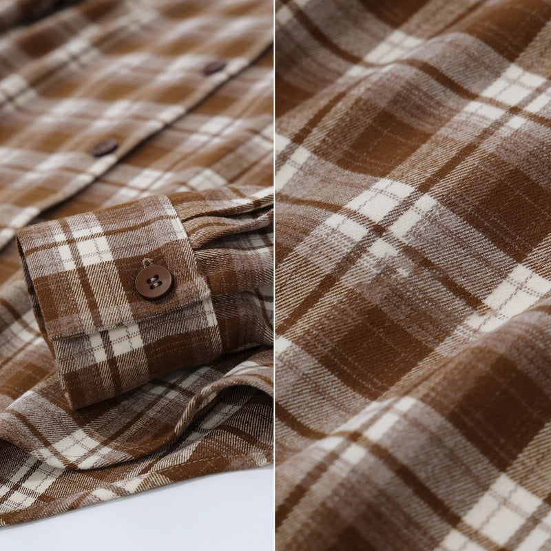 Amii Plaid Women's Shirt 2026 Autumn New Lapel Collar Drop Shoulder Long Sleeve Blouse Loose Fit Casual Top For Women 12643016