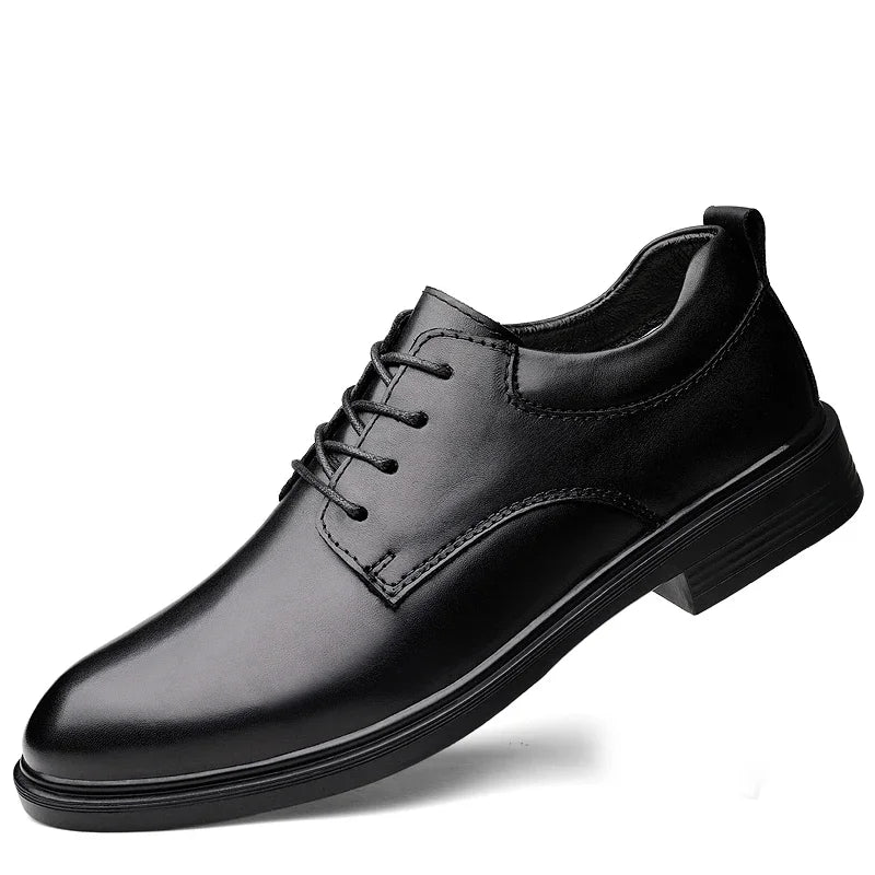 Men's Genuine Leather Oxford Dress Shoes Business Formal Office Wedding Lace-Up Black For Gentleman Plus Big Size 49 50 51 52 53