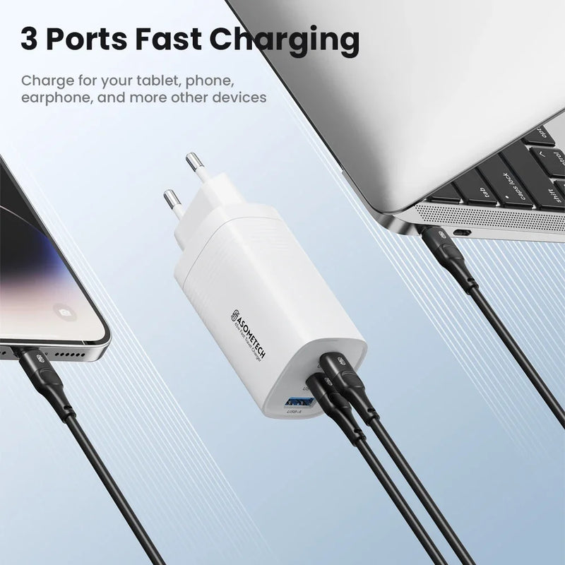 ឆ្នាំងសាក GaN USB Type C 67W PPS PD QC3.0 ឆ្នាំងសាករហ័សសម្រាប់ MacBook Laptop Tablet iPhone 14 iPad Samsung S23 Ultra