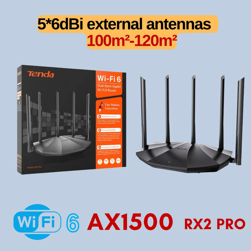 រ៉ោតទ័រ WiFi 6 AX3000 ឧបករណ៍ពង្រីកបណ្តាញឥតខ្សែ Gigabit Tenda 2.4G 5GHz Gigabit WIFI6 AX1500 ឧបករណ៍ពង្រីកបណ្តាញ Tenda AC1200 Wifi Booster