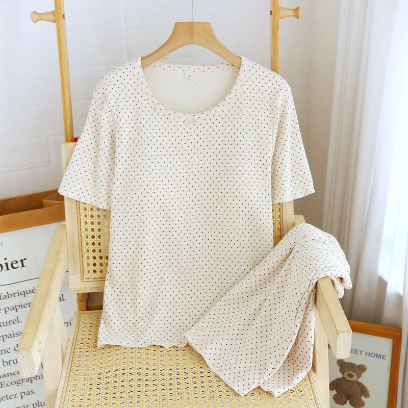 New Chest Pads Sleepwear Women's Pajamas Set Night Wear for Ladies Comfort for Homewear Short Sleeve Pajamas Women Summer Suit
