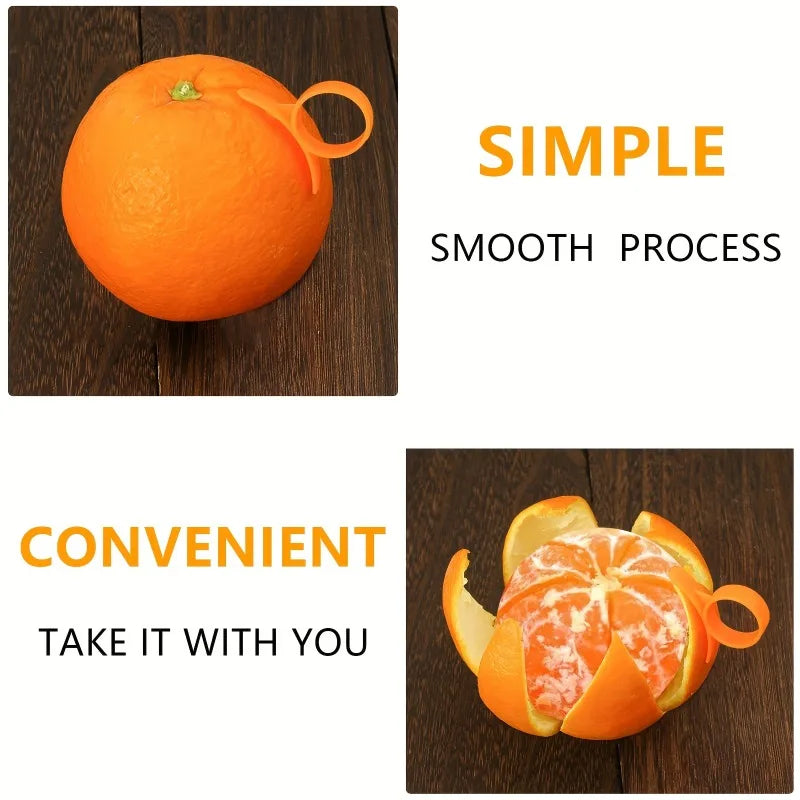 4/8pcs Snail Finger Ring Orange Peeler, Creative Kitchen Gadget, Plastic Orange Peeler, Lemon Peeling Ring, fruit peeler.