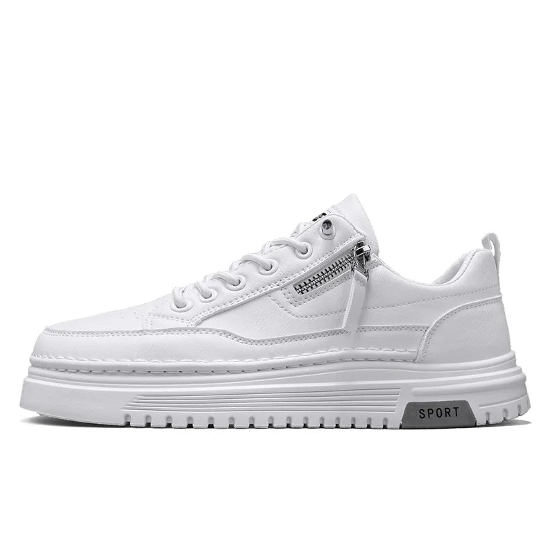 Men's Thick sole casual shoes spring new breathable soft-sole anti-slip outdoor walking shoes white flat shoes sports board shoe