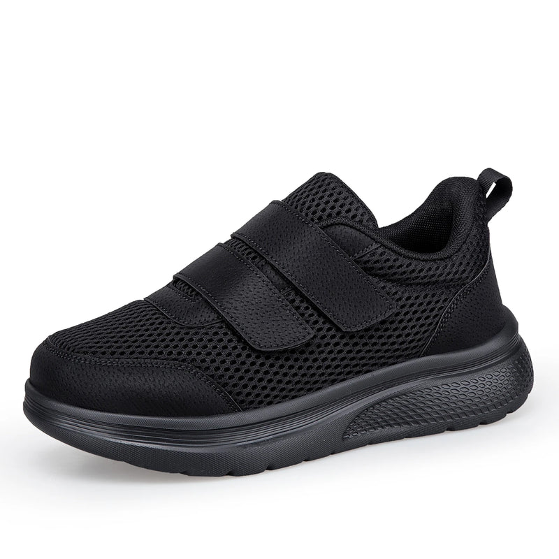 Extra Wide Orthopedic Walking Shoes for Diabetic Swollen Feet Adjustable Double Hook and Loop Sneakers Wide Toe Comfort Casual