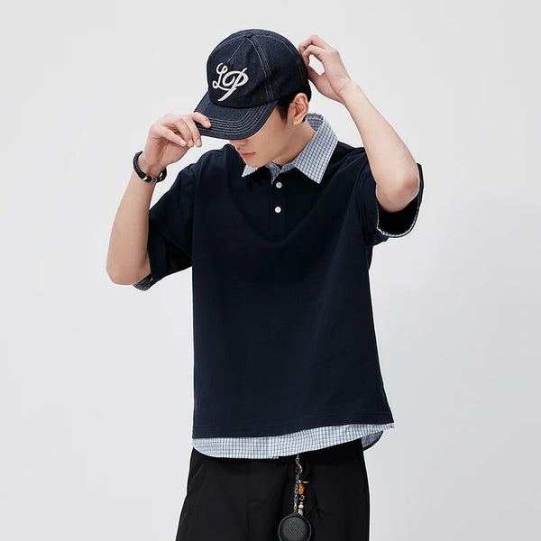 អាវប៉ូឡូបុរស Semir ឆ្នាំ ២០២៦ ក្លែងក្លាយពីរដុំ ប៉ាក់ប៊ូតុងពាក់កណ្តាល ទន់ ធម្មតា