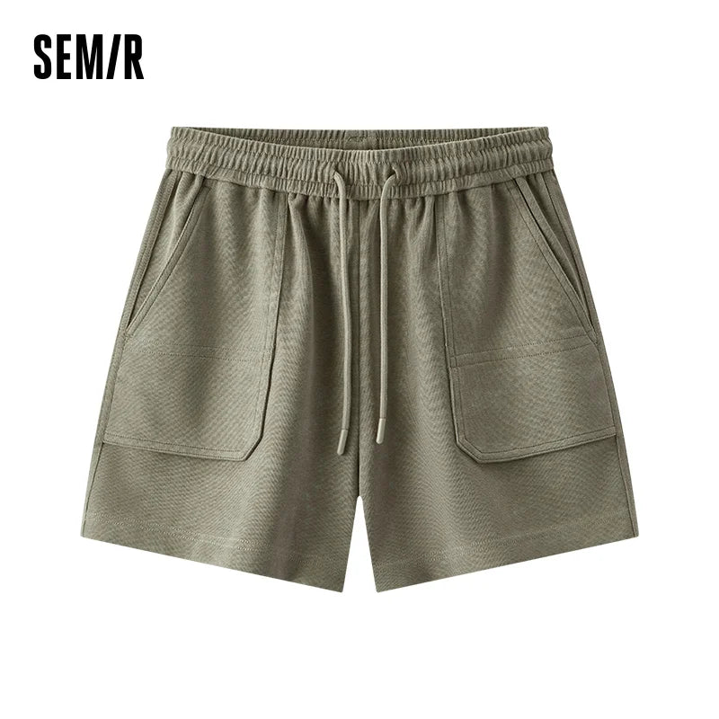 Semir Womens Shorts 2026 Elastic Waist Knitted Straight Loose Sports Style Casual Fashion