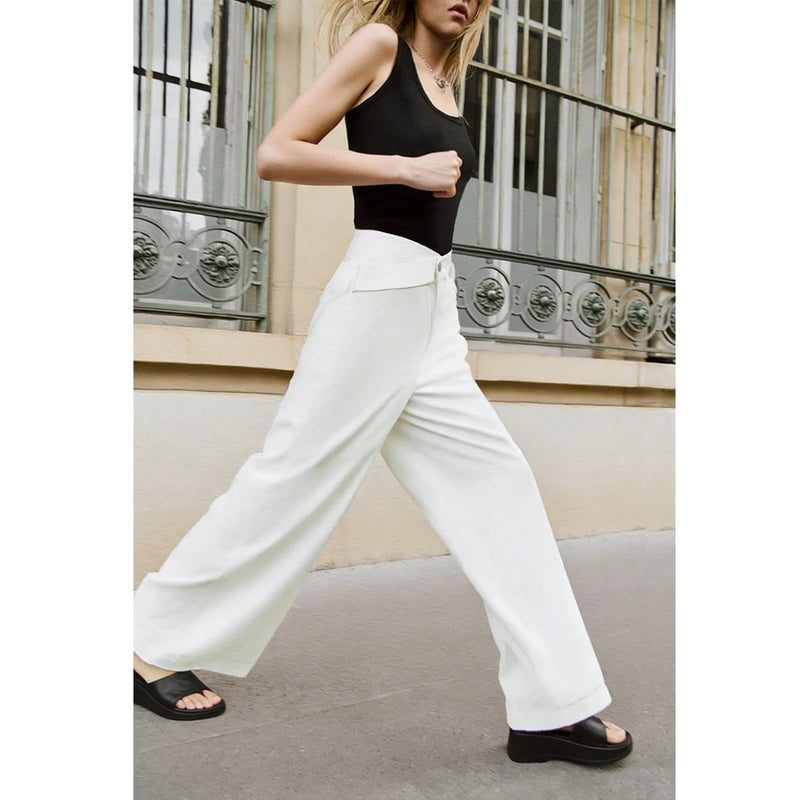 Amii Women's Denim Pants 2026 Summer New Cotton Asymmetric Waist Wide Leg Trousers Simple Versatile Jeans For Women 12652069